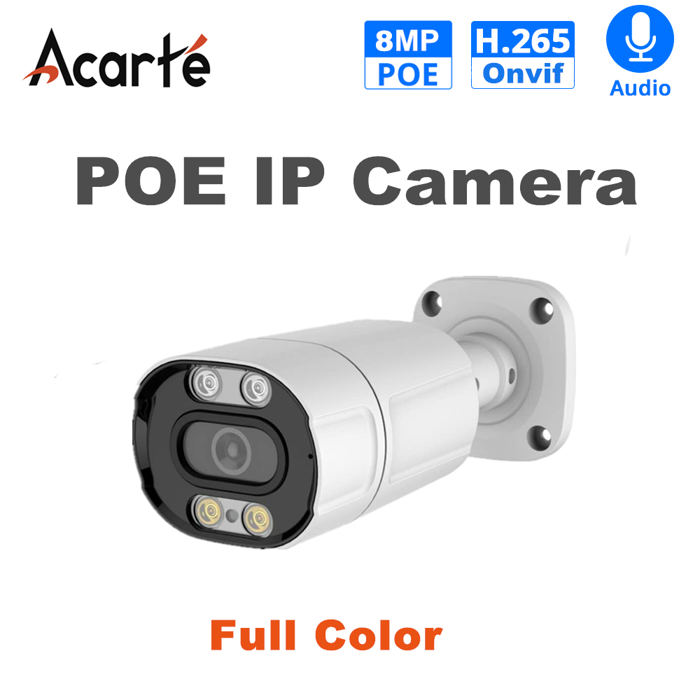 Acarte POE กล้องวงจรปิด 3MP 4MP 5MP กันน้ํากลางแจ้ง Full Color Night Vision กล้อง IP camera