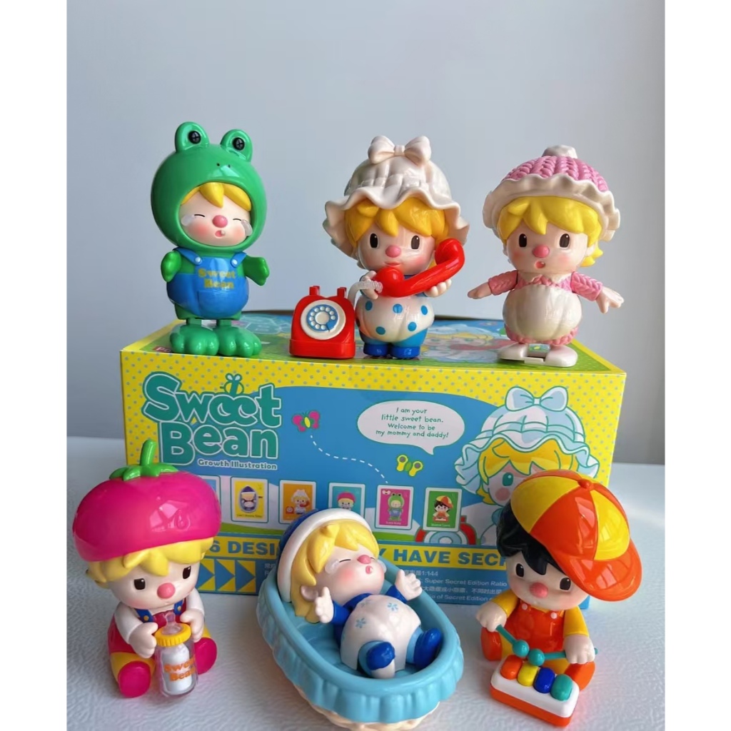 Popmart SWEET BEAN Little SWEET BEAN Growth หนังสือภาพประกอบ กล่องปริศนา เวอร์ชันยืนยัน