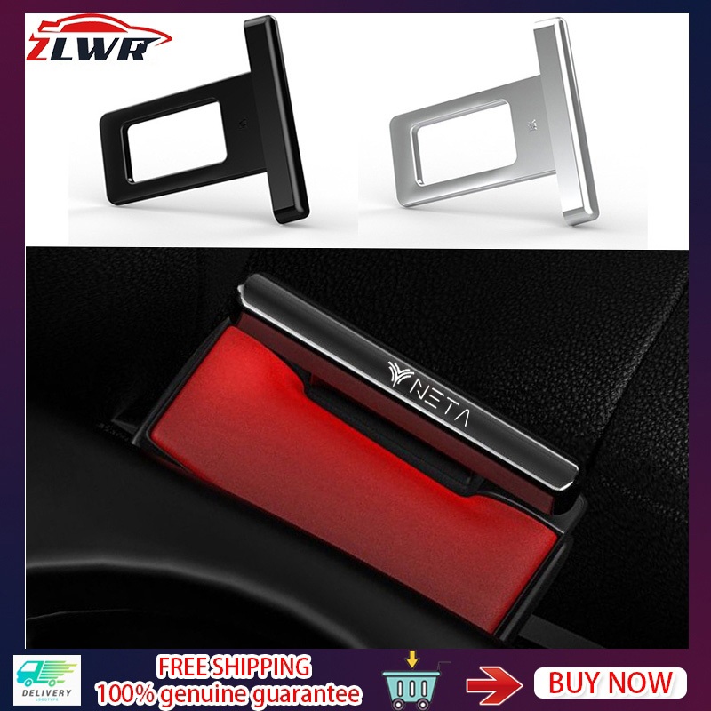 ZLWR หัวเข็มขัดนิรภัยรถยนต์ มินิ ล่องหน วัสดุโลหะผสมสังกะสี สําหรับ NETA X/V/V ii อุปกรณ์แต่งรถ