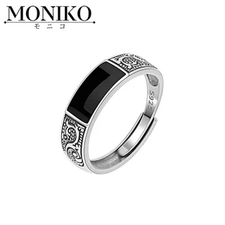 MONIKO Original Design s925แหวนลายมังกร เปิดวงแหวนปรับได้ ยูนิเซ็กซ์