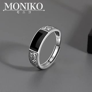 MONIKO Original Design s925แหวนลายมังกร เปิดวงแหวนปรับได้ ยูนิเซ็กซ์