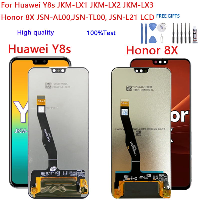 6.5 "คุณภาพสูง LCD สําหรับ Huawei Y8s JKM-LX1 JKM-LX2 JKM-LX3 Honor 8X JSN-AL00,JSN-TL00, JSN-L21 จอ