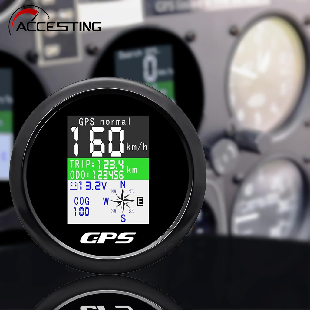 🔥85 มม.GPS Speedometer หน้าจอ TFT กันน้ำเครื่องวัดความเร็วรอบแบบดิจิตอลพร้อมเสาอากาศ GPS และหน้าจอ TFT สำหรับรถยนต์, เรือ, รถจักรยานยนต์, 9 ~ 32V