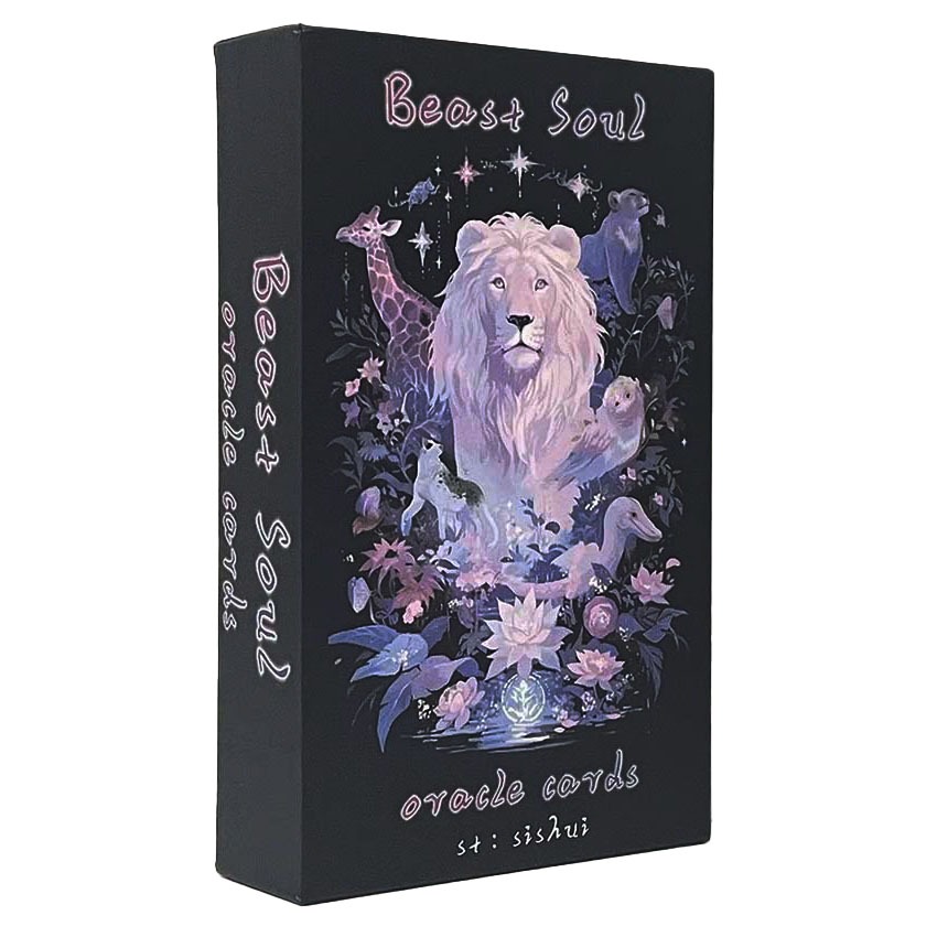 สํารับไพ่ทาโรต์สัตว์, การ์ด Beast Soul Oracle, สํารับป่าน่ารัก, ของเล่นเล่าโชคลาภ, เผือกพร้อมคําสําคัญ, 12x7 ซม.