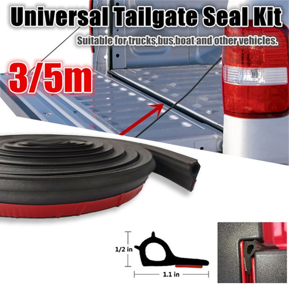 Seametal 3/5M รถกระบะ Tailgate Runbber Seal Strip P Type Universal Wind Proof แถบปิดผนึกยางรถยนต์ซีล