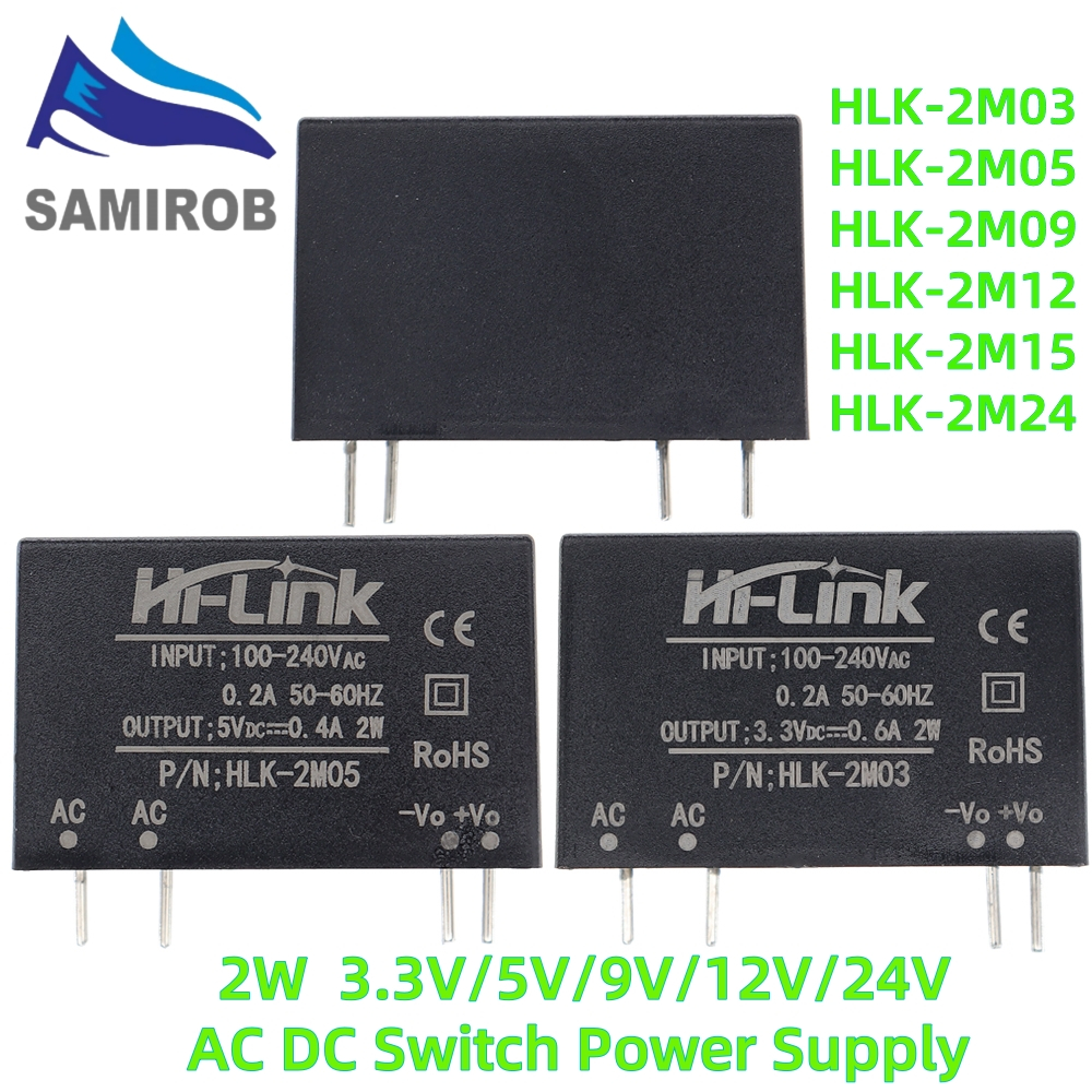 Hlk-2m03 HLK-2M05 HLK-2M09 HLK-2M12 HLK-2M15 HLK-2M24 AC-DC โมดูล AC ถึง DC Mini สวิทช์แยกโมดูล 220v