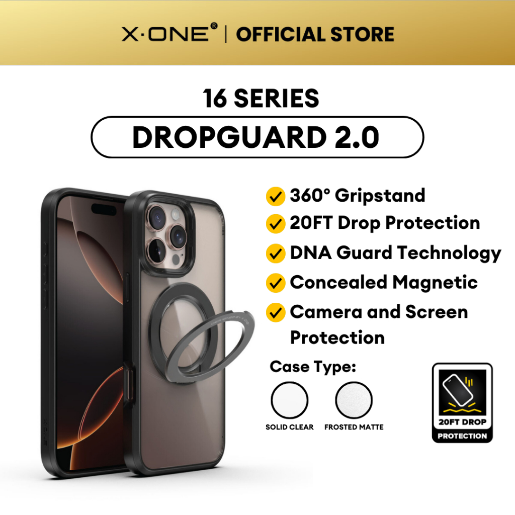 X.one Dropguard 2.0 Magnetic 360 Gripstand Case สําหรับ iPhone 16 Pro Max/16 Pro/16 Plus/16