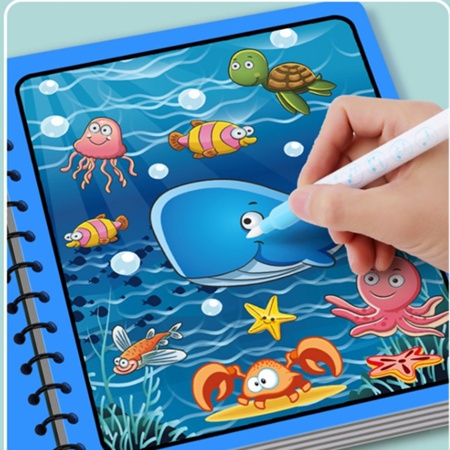 สมุดระบายสี เด็กหนังสือระบายสีน้ำวิเศษ/กราฟฟิตีซ้ำ Magic Water Book