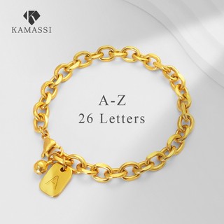 KAMASSI Stainless Steel Letter Tag Bracelet for Women Hypoallergenic Non Tarnish Waterproof B2071