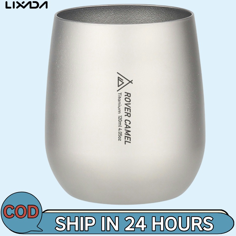 [Lixada Th Mall] แก้วน้ําไทเทเนียม แบบสองชั้น น้ําหนักเบา ขนาด 120 มล. สําหรับตั้งแคมป์ เดินป่า แบกเป้ บ้าน สํานักงาน