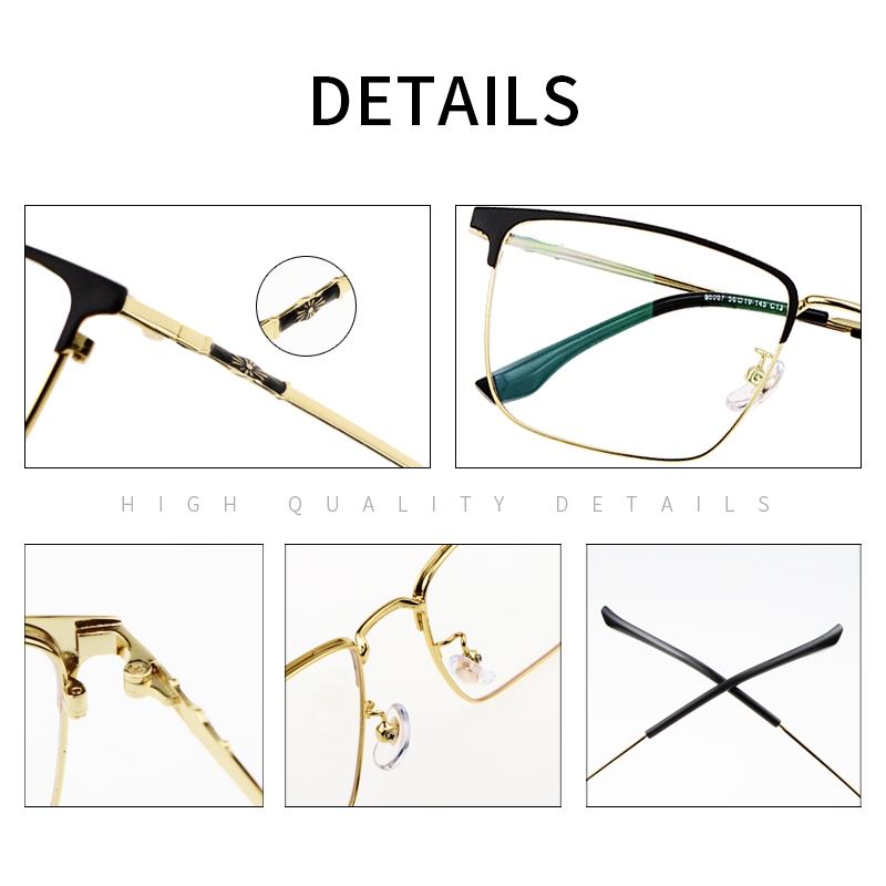 Progressive Multifocal แว่นอ่านหนังสือ Blue Light Blocking สำหรับผู้ชาย, กรอบโลหะขนาดใหญ่, อ่านคอมพิวเตอร์กันรังสีUVและลดความเมื่อยล้าของตา - รูปที่ 3