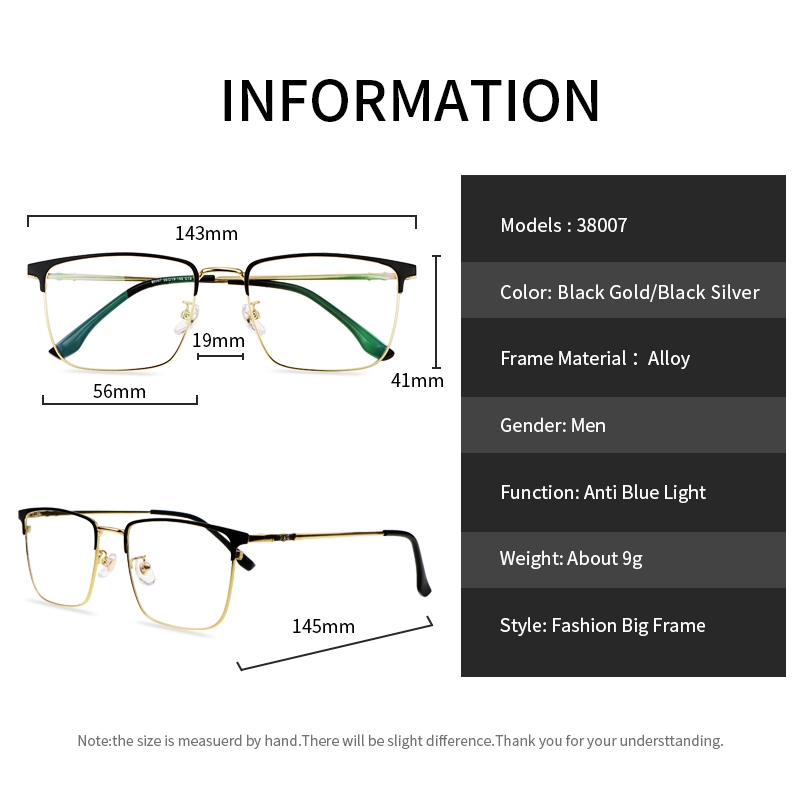 Progressive Multifocal แว่นอ่านหนังสือ Blue Light Blocking สำหรับผู้ชาย, กรอบโลหะขนาดใหญ่, อ่านคอมพิวเตอร์กันรังสีUVและลดความเมื่อยล้าของตา - รูปที่ 4