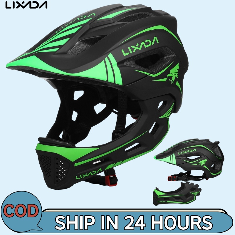 LIXADA [ใหม่] ขัด เด็กที่ถอดออกได้หมวกกันน็อคเต็มเด็กกีฬาความปลอดภัยจักรยานหมวกกันน็อคอุปกรณ์ป้องกันสําหรับขี่จักรยานสเก็ตบอร์ดโรลเลอร์สเกตสกู๊ต