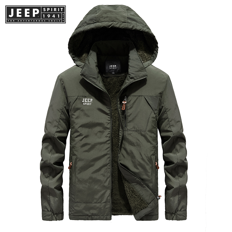 Jeep SPIRIT 1941 ESTD เสื้อแจ็คเก็ตอเนกประสงค์ลําลองหนาใหม่