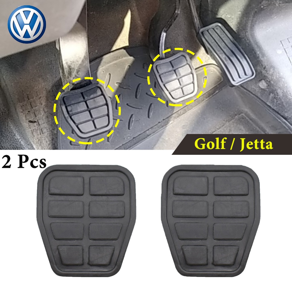 Vw 2 ชิ้นเหยียบ Pad ยางคู่มือคลัทช์เบรคฝาครอบเท้าลื่นสําหรับ Volkswagen Golf Jetta 1983 - 1992 รถอุปกรณ์เสริม