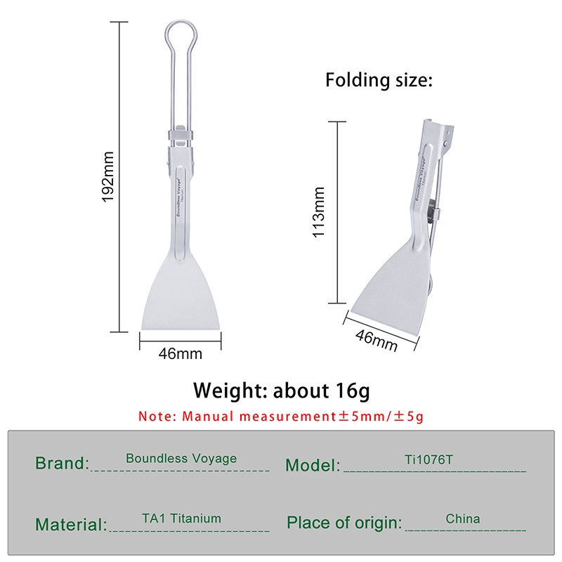ไร้ขอบเขต การเดินทาง-ไทเทเนียมพับไม้พายทอดพลั่วตั้งแคมป์ขนาดเล็กครัวสเต็กเนื้อแบนทําอาหารไม้พายมินิแพนเค้กให้บริการ - รูปที่ 2