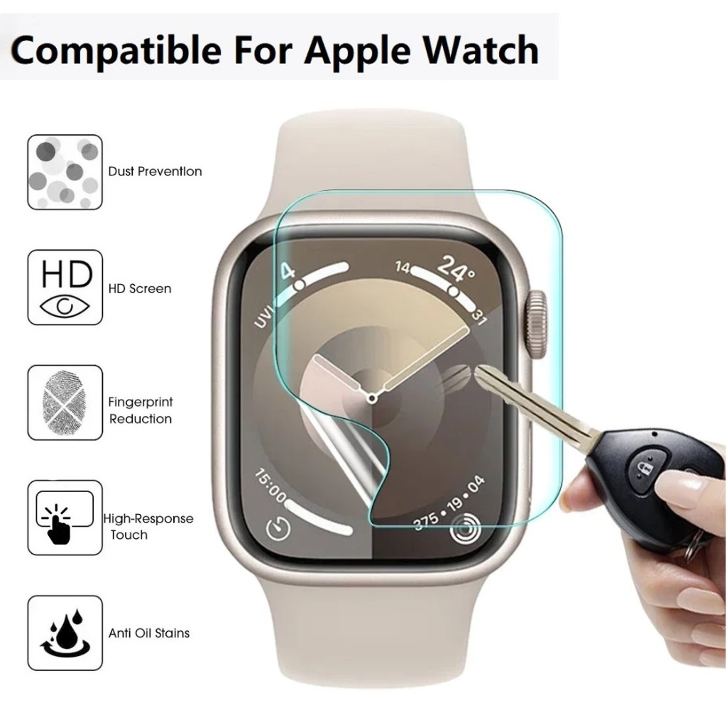 Hydrogel Full Coverage Film ฟิล์ม iWatch Film Series10 9 8 7 6 5 4 3 2 1, SE, SE2, Ultra, Ultra 2 Protective Film ฟิล์ม i Watch Screen Protector Size 46mm 49mm 45mm 41mm 40mm 44mm 38m 42mm iWatch ฟิล์ม