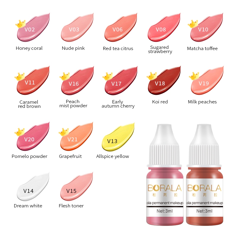 Aimoosi 3Ml Lip Tattoo สี Tattoo Pigment Micro Blade Pigment Mother Born Lip Girl Nude แต่งหน้ากึ่งถาวร