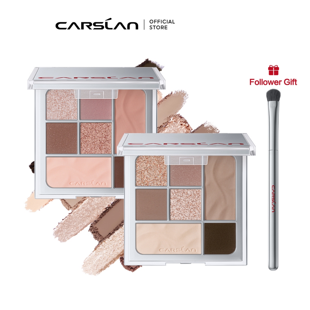 CARSLAN อายแชโดว์แบบฝุ่น โฟกัสนุ่มนวล พาเลทอายแชโดว์ ลองแวร์ 12H ละเอียด เนื้อแมตต์ Eyeshadow
