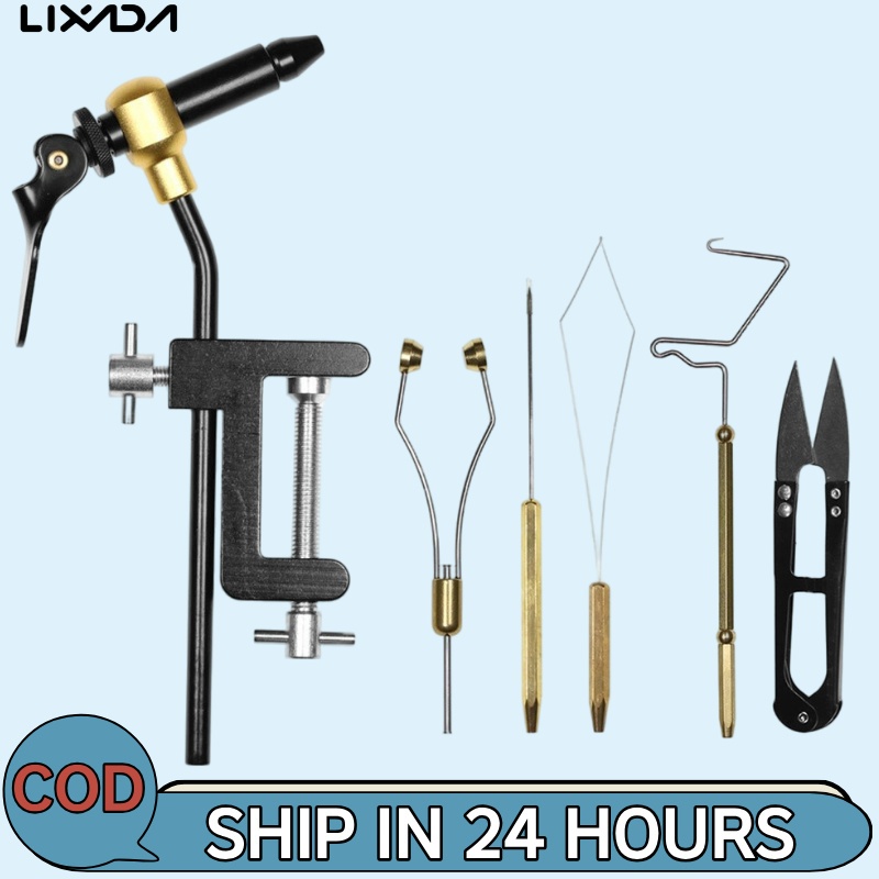 [Lixada Th Mall] 5 ชิ้น/6 ชิ้น Fly Tying เครื่องมือ Combo Kit Fly Tying Vise Bobbin Holder Threader เข็ม Whip Finisher กรรไกร