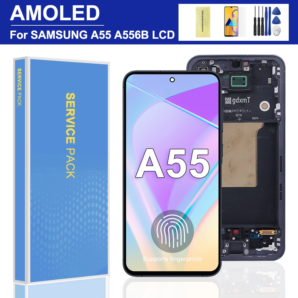 AMOLED สําหรับ Samsung Galaxy A55 5G LCD SM-A556B A556V A556B/DS จอแสดงผลหน้าจอสัมผัส A55 A556 Digit