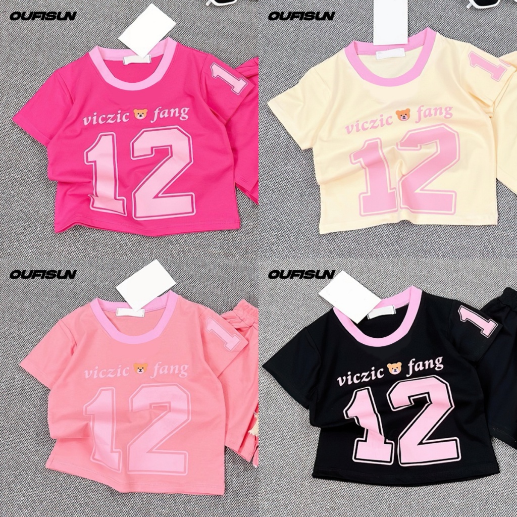 เสื้อยืดเด็กโต สไตล์เกาหลี NO.12 สีชมพูพิมพ์เสื้อยืดเสื้อเด็กทารก Unisex ชายหญิงเสื้อดูดซับเหงื่อ Babi Mama [ขนาด 90-150]