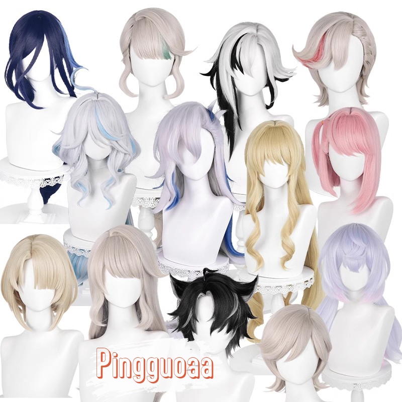 【Manmei】Genshin Impact Focalors Lynette Kazuha Albedo Ganyu Sucrose Cosplay Wig Heat Resistant Synth