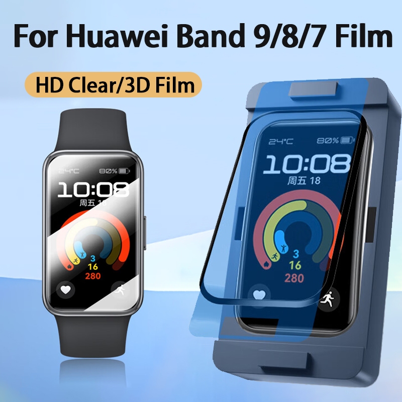 3D ฟิล์มหน้าจอสําหรับ Huawei Band 11/11pro/10/9/8/7 ฟิล์มป้องกันหน้าจอพร้อม Positioner สําหรับ Huawei Band 11/11pro ฟิล์มนุ่ม Anti-scratch ติดตั้งง่ายฟิล์ม