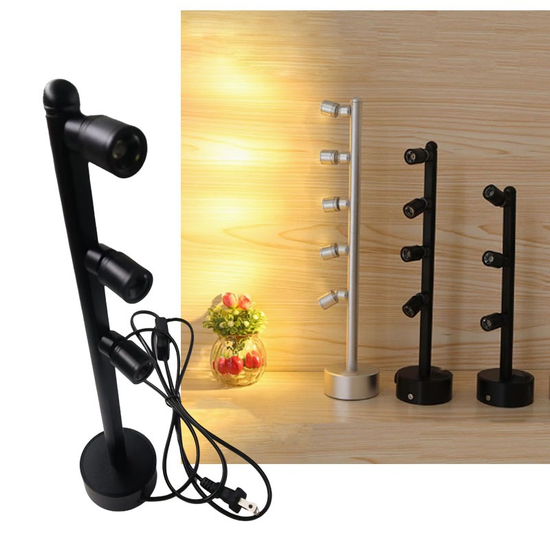 Led เครื่องประดับจอแสดงผลเคาน์เตอร์ Spotlight โคมไฟตั้งโต๊ะยืน Pole หยกทอง 3 W 5 W 2 W 220 V พร้อม 1.8 M PLug