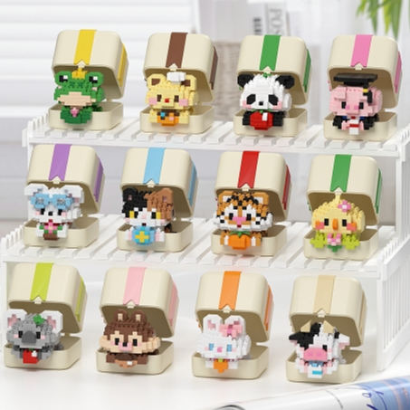 การ์ตูนสัตว์เลี้ยงกล่องของขวัญชุดอาคารบล็อกของเล่นของขวัญ