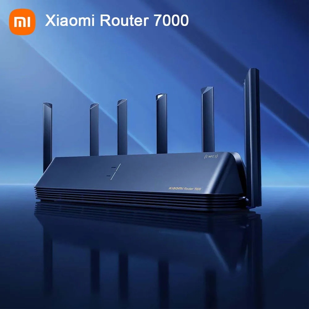 เราเตอร์ Xiaomi 7000 Gigabit Fast Network เครื่องขยายสัญญาณ 8 ทาง การเชื่อมต่อการชน NFC 2.5G พอร์ตเครือข่าย 1GB หน่วยความจําขนาดใหญ่