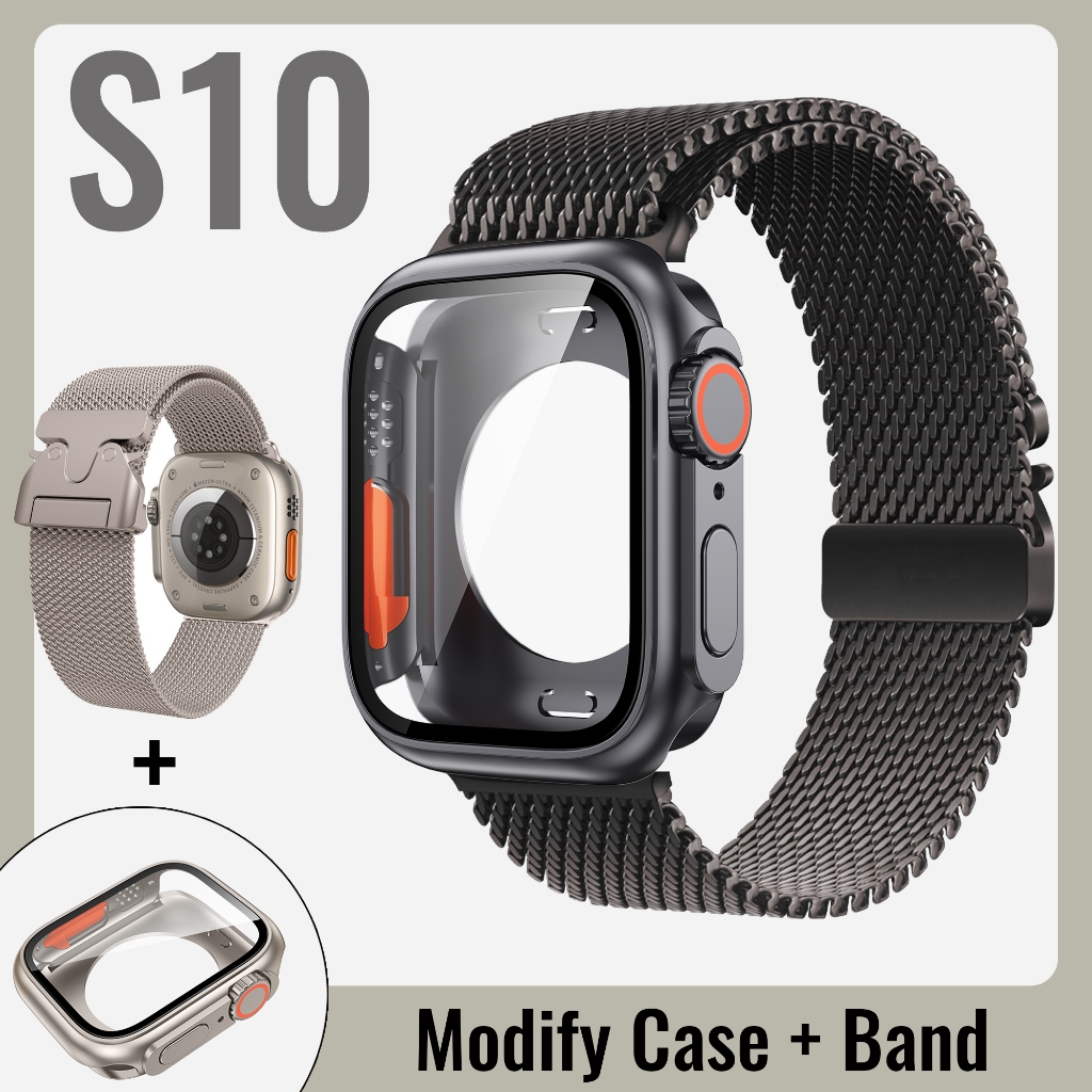 2024 ใหม่ Original สไตล์ Milanese Band + สําหรับ iWatch 46 มม.42 มม.Series 10 สายนาฬิกาสแตนเลสตาข่าย Milanese Loop สายแม่เหล็กสําหรับ iWatch 45 มม.44 มม.Series 9 8 7 6 5 4 SE2