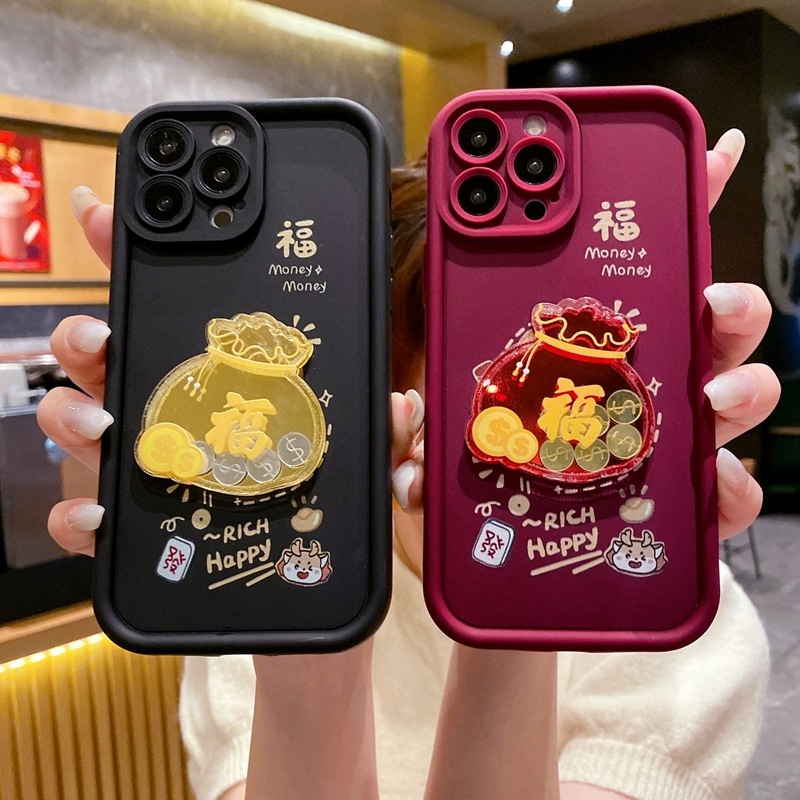 สําหรับ Honor X9D X7D X9C X6C 50 70 200 90 Lite สมาร์ท X8B X7B X6B X6S Play 10 Magic 5 6 Pro X6A X7A ปีใหม่เคสโทรศัพท์ Lucky กระเป๋านุ่ม