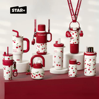 STAR+ เชอร์รี่🍒 แก้วเก็บความเย็น ของขวัญปีใหม่ ขวดน้ำร้อน แก้ว Starplus แก้วน้ำเก็บความเย็น พอดีในรถ