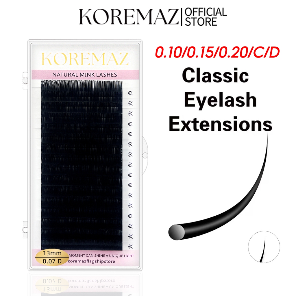 Koremaz 16Rows ความหนา 0.10/0.15/0.020 C/D/DD Faux mink eyelashes แต่ละขนตานุ่ม extension ขนตาปลอม