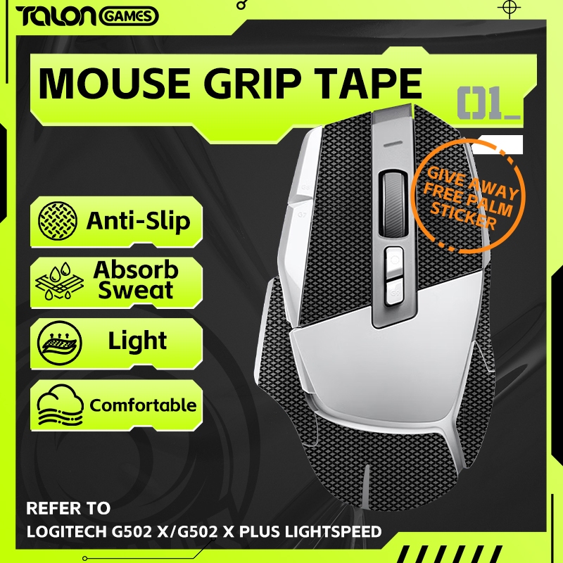 TALONGAMES สติ๊กเกอร์ดูดซับเหงื่อกันลื่น For Logitech G502 X / G502 X PLUS ป้องก