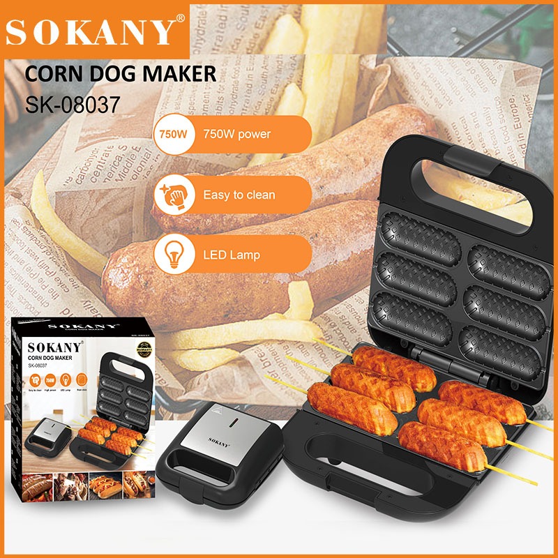 SOKANY เครื่องทำวาฟเฟิลไส้กรอก 750W วาฟเฟิลไส้กรอก วาฟเฟิลฮอทดอก เครื่องทำฮอทดอก เตาวาฟเฟิลไส