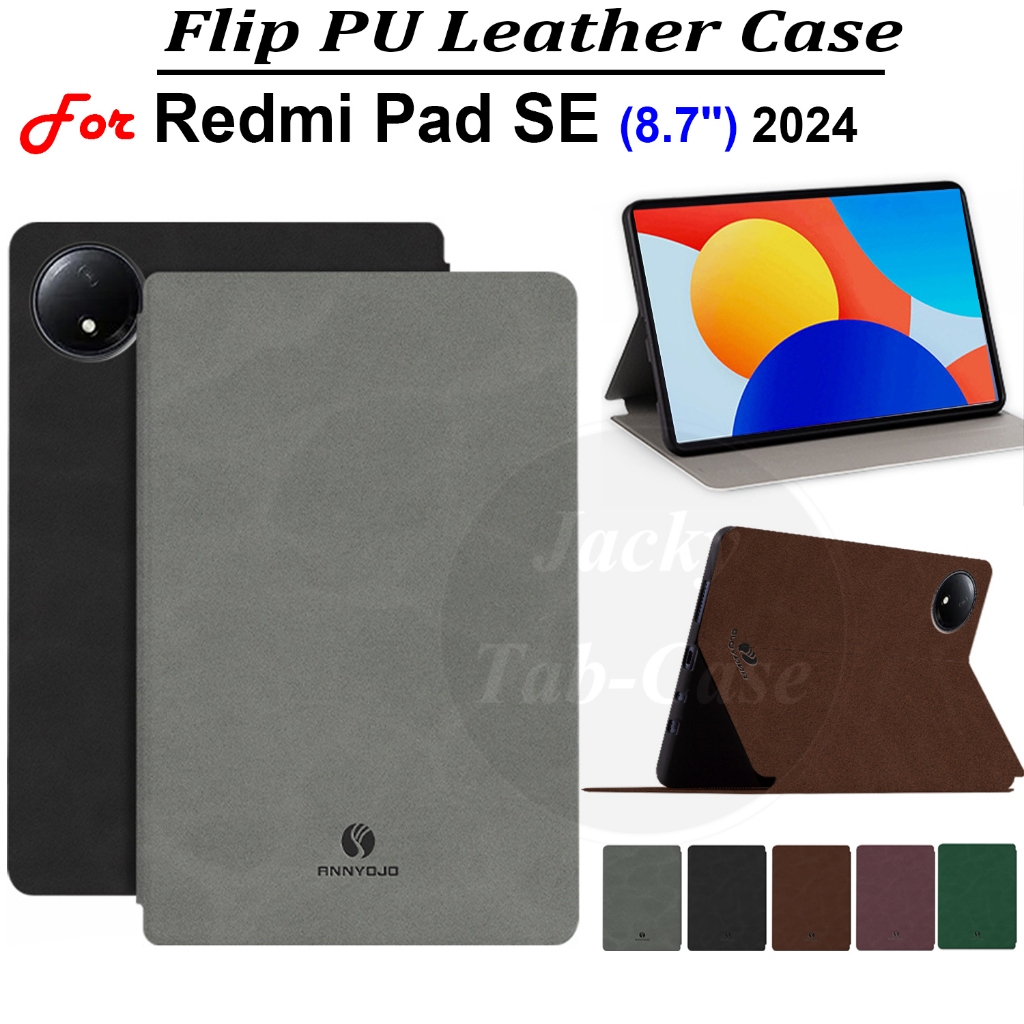 Fit สําหรับ Xiaomi Redmi Pad SE 8.7 "2024 PadSE mini 8.7 นิ้ว 4G WiFi LTE คุณภาพสูงผิวรู้สึกสไตล์ PU ปกหนัง 24076RP19G 24076RP19I Flip Stand Case