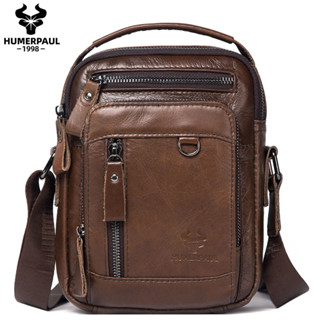 Humerpaul กระเป๋า Messenger ผลิตจากหนังแท้ความจุสูง MH664