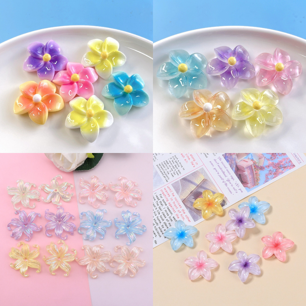 แผ่นเจลเรซิ่น รูปดอกไม้ ไข่ เรืองแสง 10 ชิ้น ต่อชุด สําหรับทําเคสโทรศัพท์