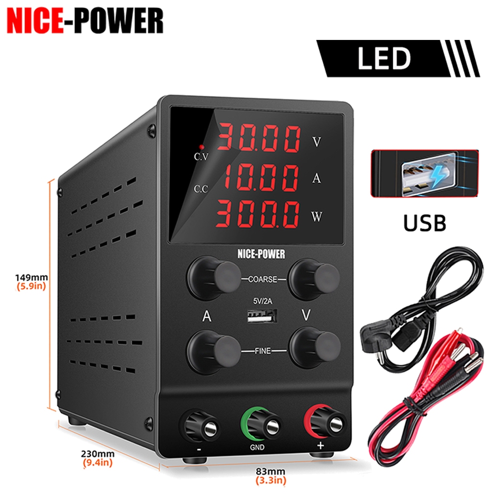 KUAIQU DC Power Supply เครื่องจ่ายไฟ กระแสตรง DC ปรับค่าได้ 0-30V 0-10A 0-60V 0-5A 0-120V 0-3A กำลังสูงสุด 300 วัตต์ NICE POWER