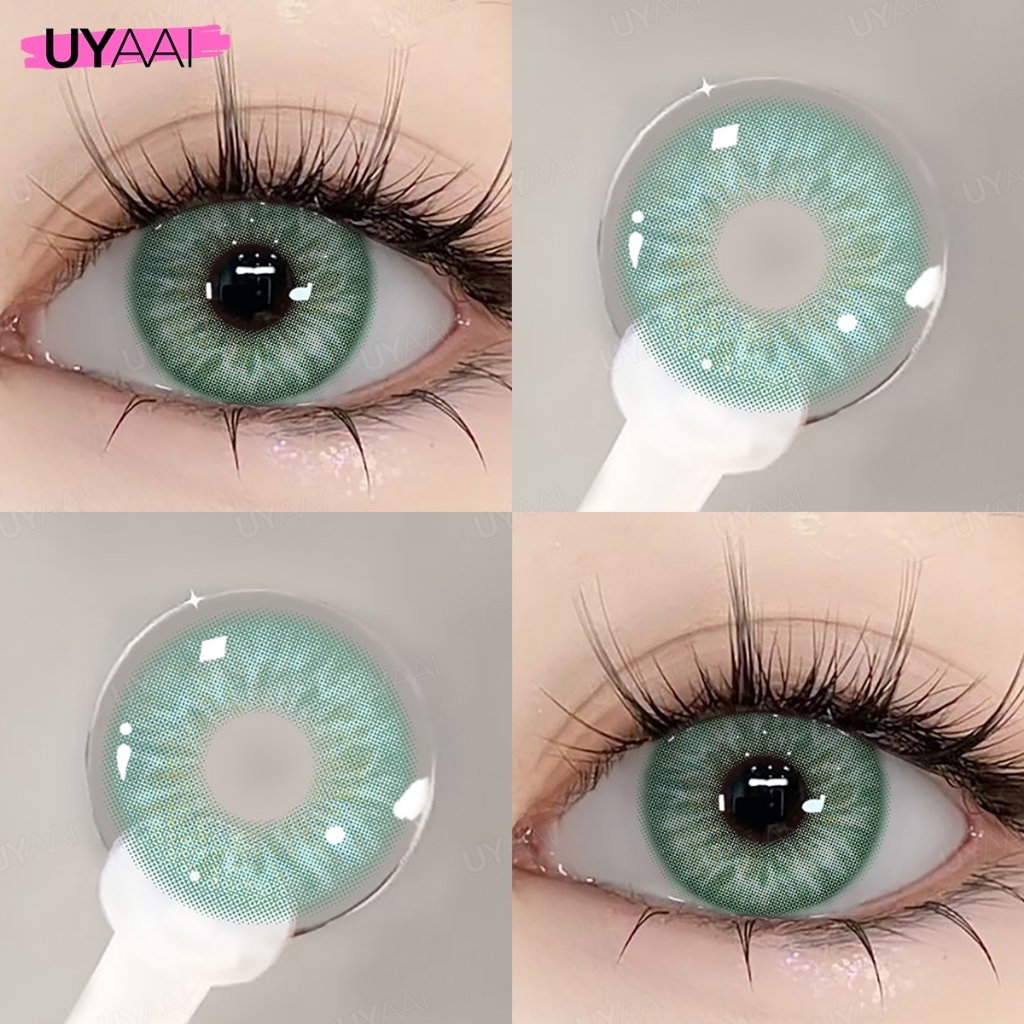 New Arriveduyaai 2 ชิ้น\ คู่สีเขียวอ่อนคอนแทคเลนส์สีคอนแทคเลนส์สีฟ้าคอนแทคเลนส์ที่ไม่ใช่สายตาสั้น