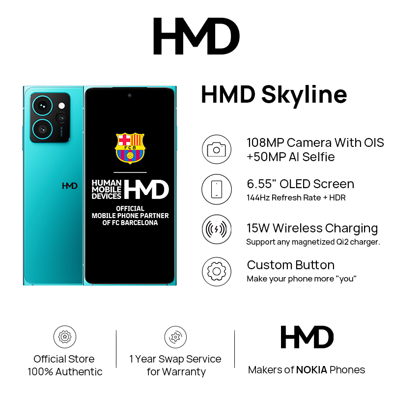 HMD Skyline สมาร์ตโฟน 5G กล้องหลัง 108MP กล้องหน้า 50MP หน้าจอ OLED นิ้ว รีเฟรชเรท 144Hz