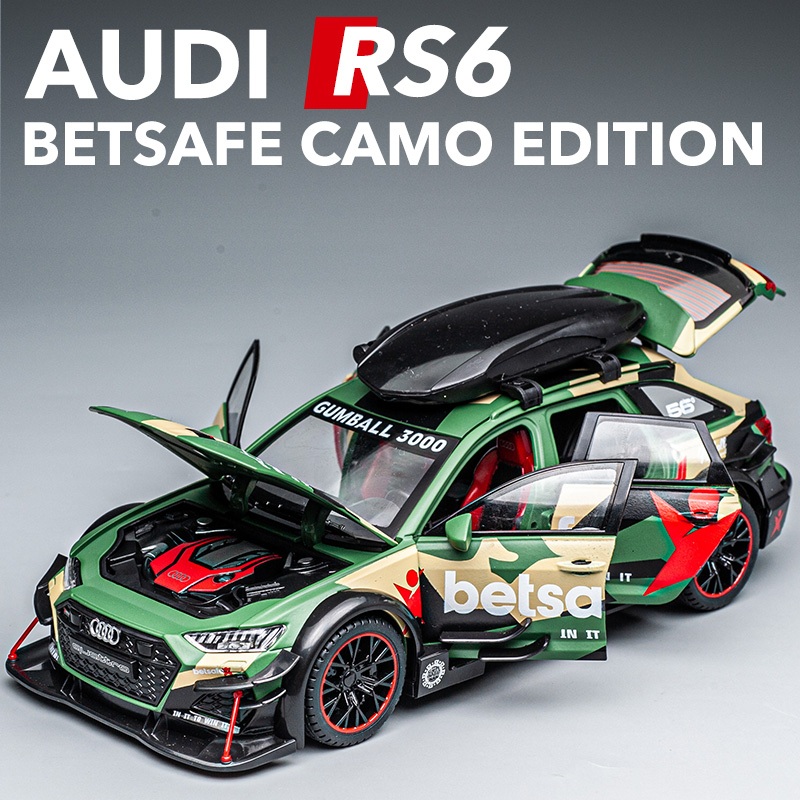 รถโมเดลdiecast 1/24 Audi RS6 AVANT DTM รถของเล่นโมเดลรถโลหะDiecast Vintage Miniatureดึงกลับคอลเลกชันของขวัญเด็กเด็กเด็กชาย