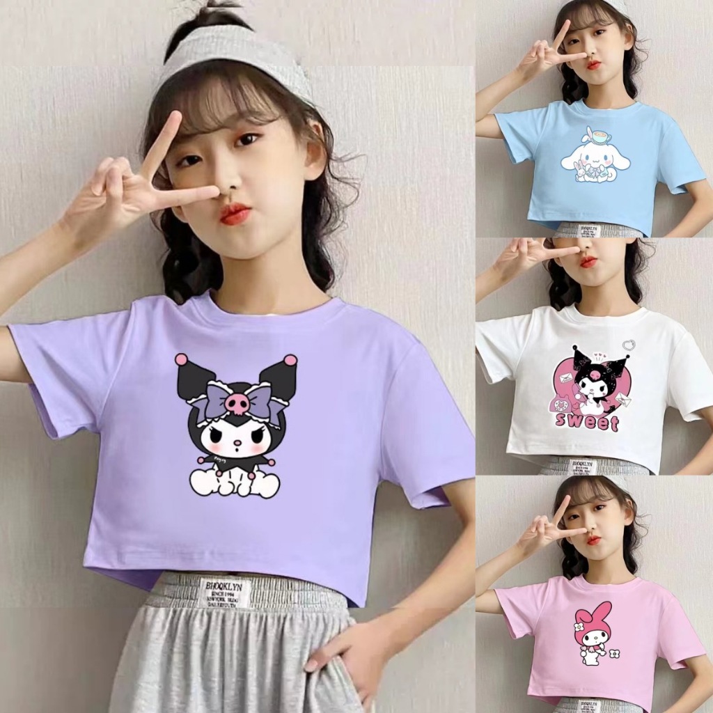 3-12 ปีสาวน่ารักการ์ตูนพืชยอดนิยมอินเทรนด์ คุกุ เมโล พิมพ์ออกแบบแฟชั่นท็อปส์สําหรับเด็ก