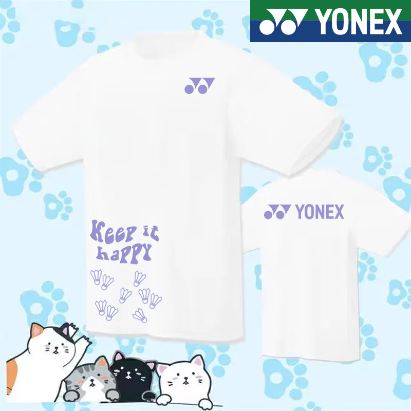 โยเน็กซ์ สูงสุด 2024 ใหม่ใหม่แบดมินตันเสื้อผ้าผู้หญิงแขนสั้นตาข่ายแห้งเร็วเกมใหญ่เสื้อผ้าแห้งเร็วระบายอากาศเด็กนักเรียนเสื้อผ้าฝึก