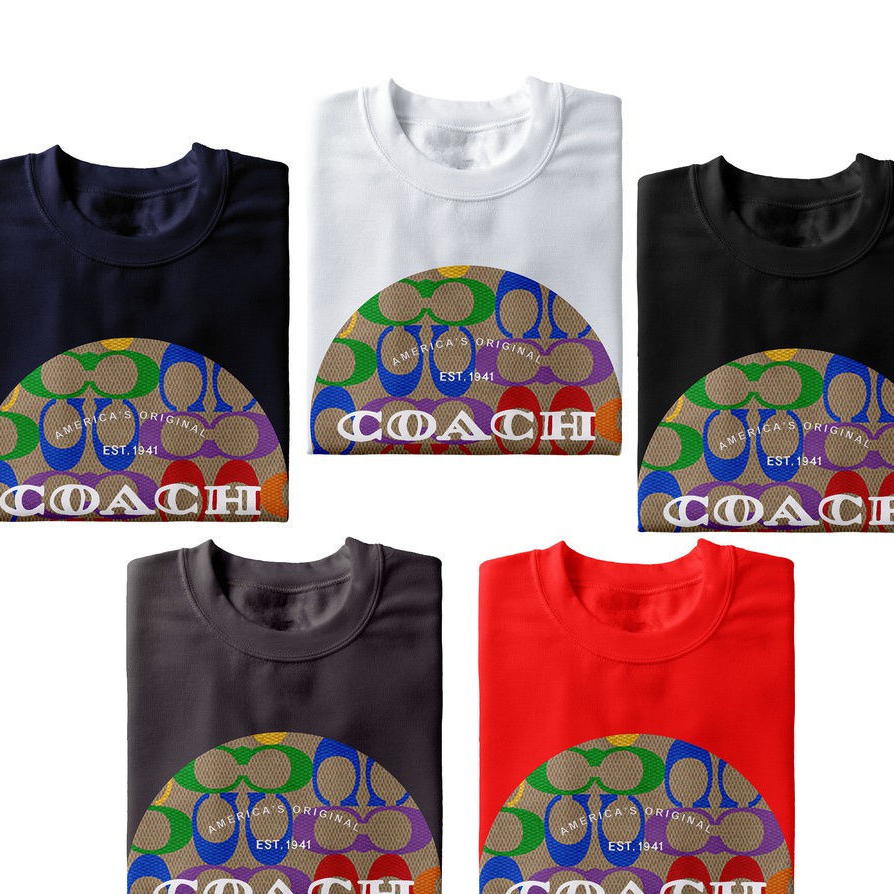 New Coach Mens and Womens Top Fashion Casual Cotton T-shirt Fashion Pure Cotton T-shirt