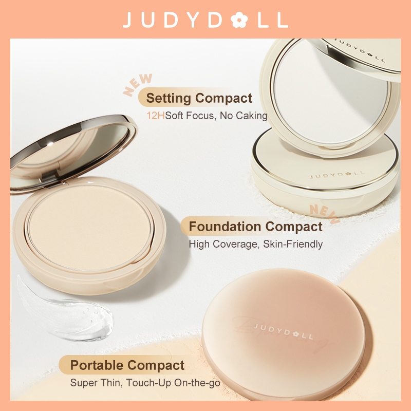Judydoll Powder Foundation แป้งฝุ่นควบคุมความมัน แต่งหน้า คอนซีลเลอร์ ติดทนนาน แป้งฝุ่น แป้งพัฟ