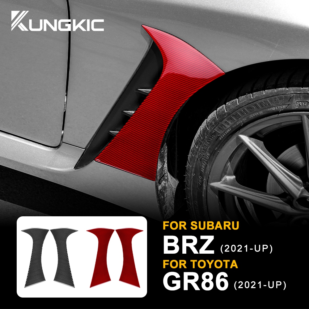 KUNGKIC คาร์บอนไฟเบอร์นุ่มสําหรับ Subaru BRZ Toyota GR86 2021-2025 รถด้านข้าง Fender ฝาครอบสติกเกอร์อุปกรณ์เสริมภายนอก