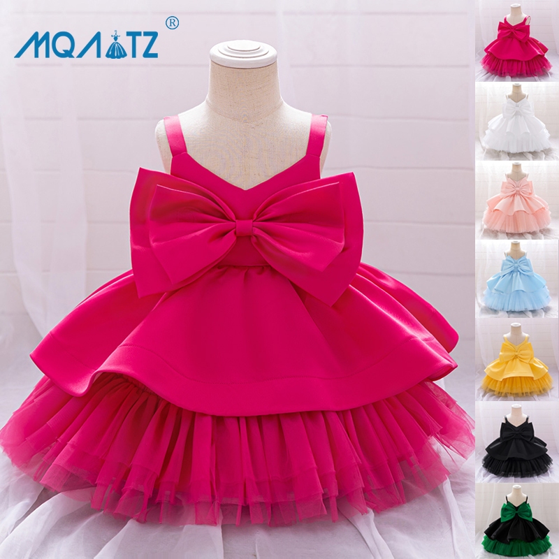 Mqatz Pageant Big Bow 1st วันเกิดชุดสําหรับชุดเด็กผู้หญิง Baptism เด็กวัยหัดเดินชุดเจ้าหญิง Party ชุดแต่งงาน L2152XZ